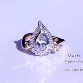 エシカルダイヤモンドの婚約指輪（オーダーメイド品）シャンパンゴールド×プラチナ