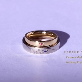ルビー＆ブルーサファイアの結婚指輪（オーダーメイド）エシカルジュエリー