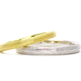 結婚指輪・森（木肌）デザイン・エシカル・フェアトレードジュエリー1